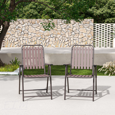 Instant Setup 2-Piece Folding Chair, No Assembly Required, 350Lb Capacity, Rust-Resistant & Stain-Proof For Balcony/Garden