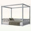 Lit en bois d'hévéa avec clôture Canopy-533718813