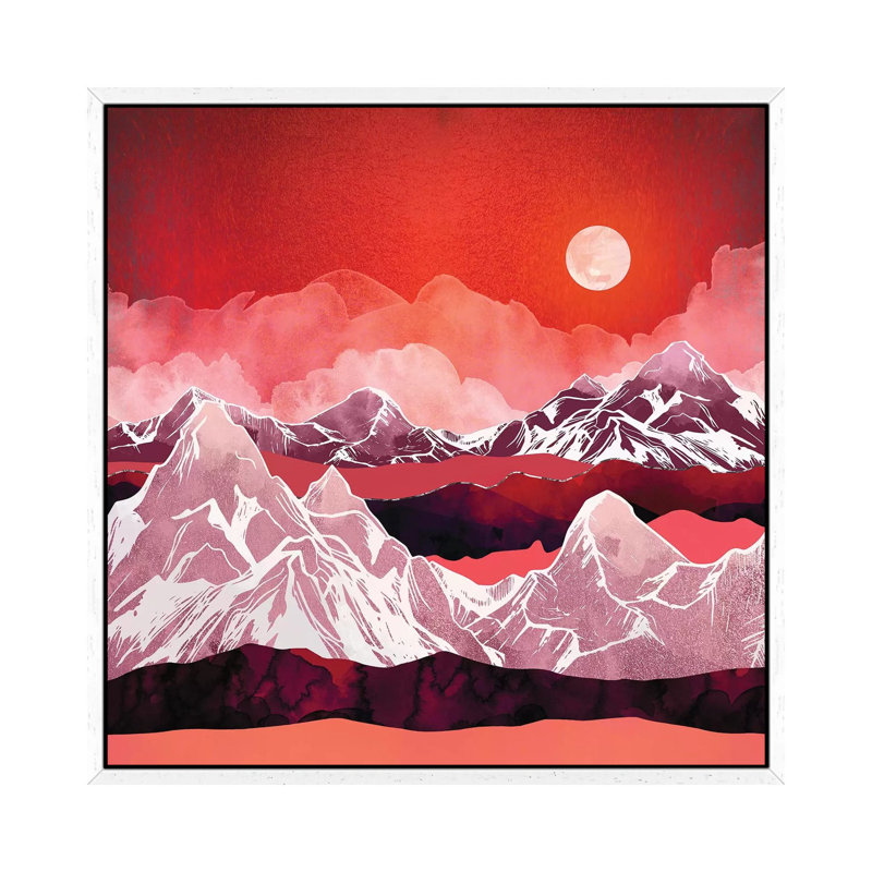 Scarlet Glow - Print on Canvas, White Framed, 45.72 cm H x 45.72 cm W