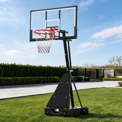 Portable Basketball Hoop 4.9-10 FT Adjustable Height with 52-In Backboard, Wheels and Weighted Base for All Ages