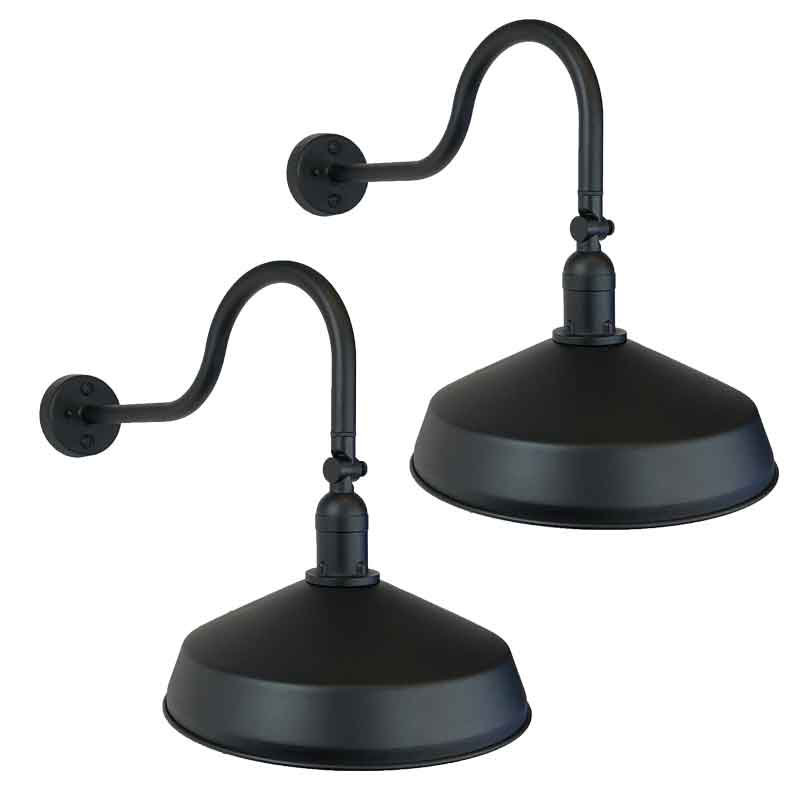 Mcinturff Aluminium Wall Light, Black, 21" H x 20" W x 21.5 L