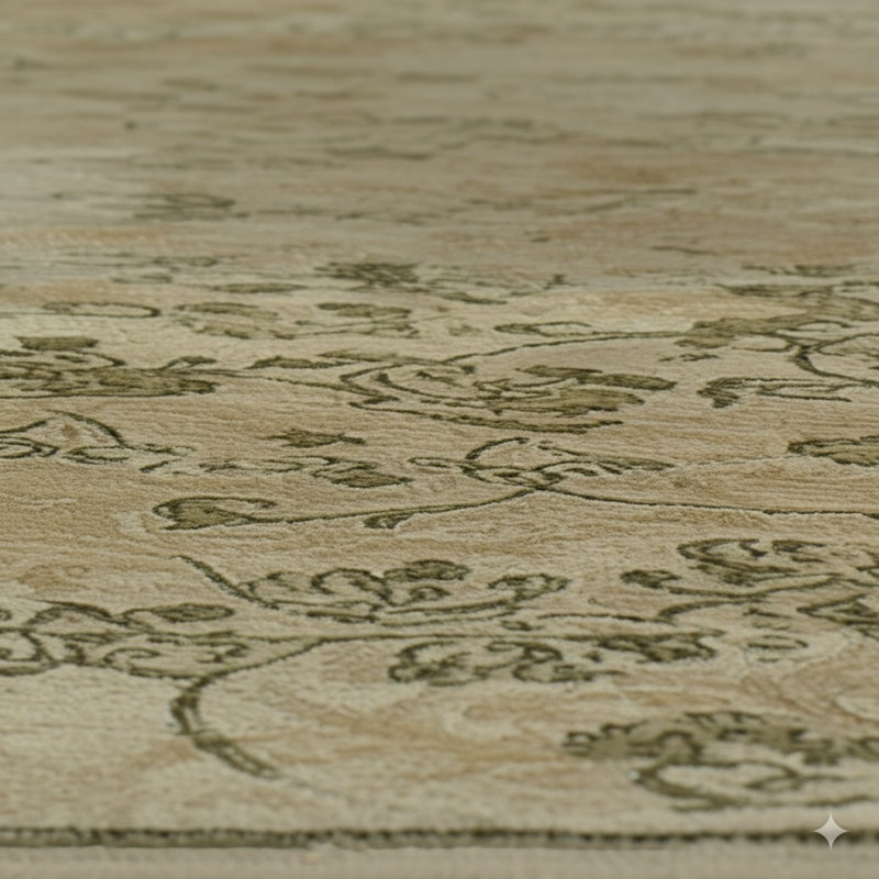 Bergner Ivory Hand Knotted Afghan Wool Transitional All Over Handmade Area Rug, Rectangle 9' x 12'