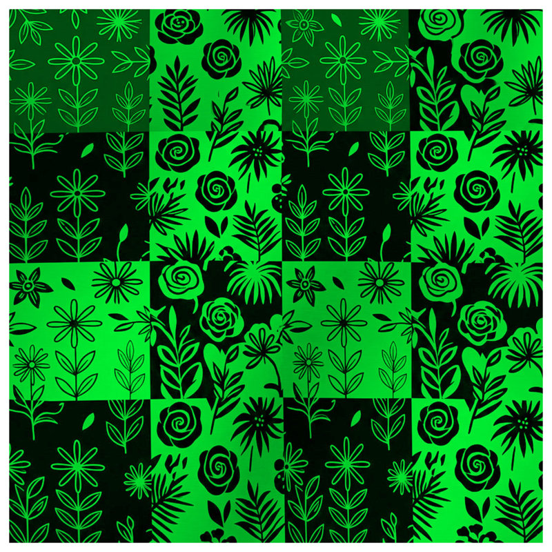 Green Floral Patchwork Duvet Covers, Twin