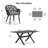 Corrigan Studio  Patio Dining Set With Outdoor Aluminium Dining Table And Woven Rattan Chairs Modern Metal Furniture Cushions Sets For Garden Yard Indoor Decor Kitchen Grey-1182584024