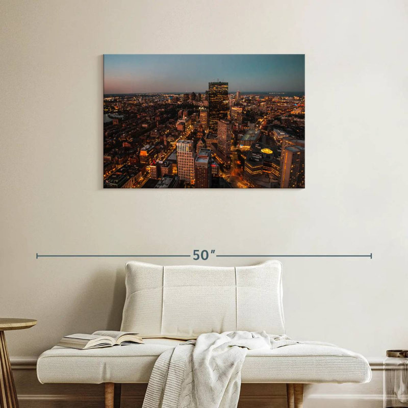 Ravi Busy Boston Skyline, H 24 po x l 36 po