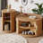 Round Fluted Coffee Table Set With Sliding Tambour Door And Storage-1904218503