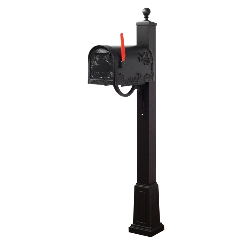 Hummingbird Aluminum Post Mounted Mailbox with Magnetic Closure