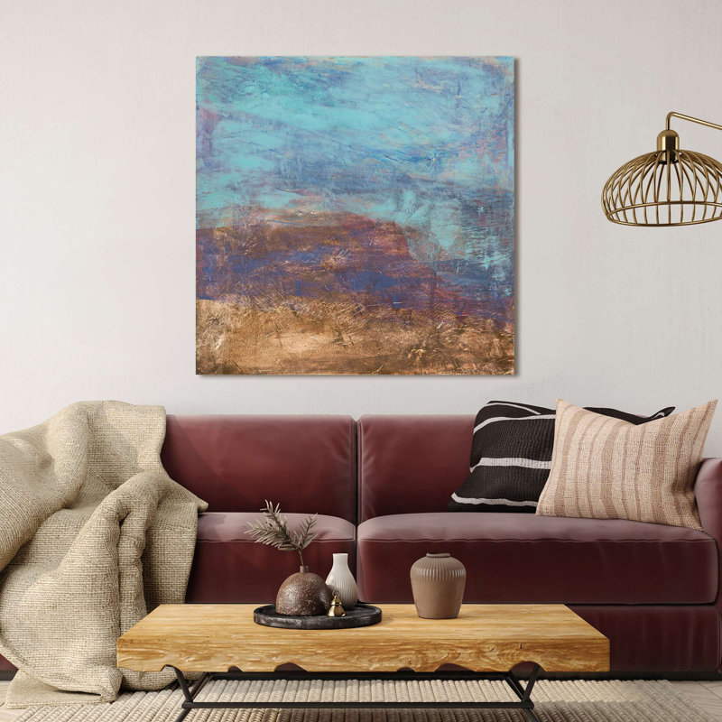 Abstract Painting: Horizon Of Light III - Wrapped Canvas Print, 90cm H x 90cm W