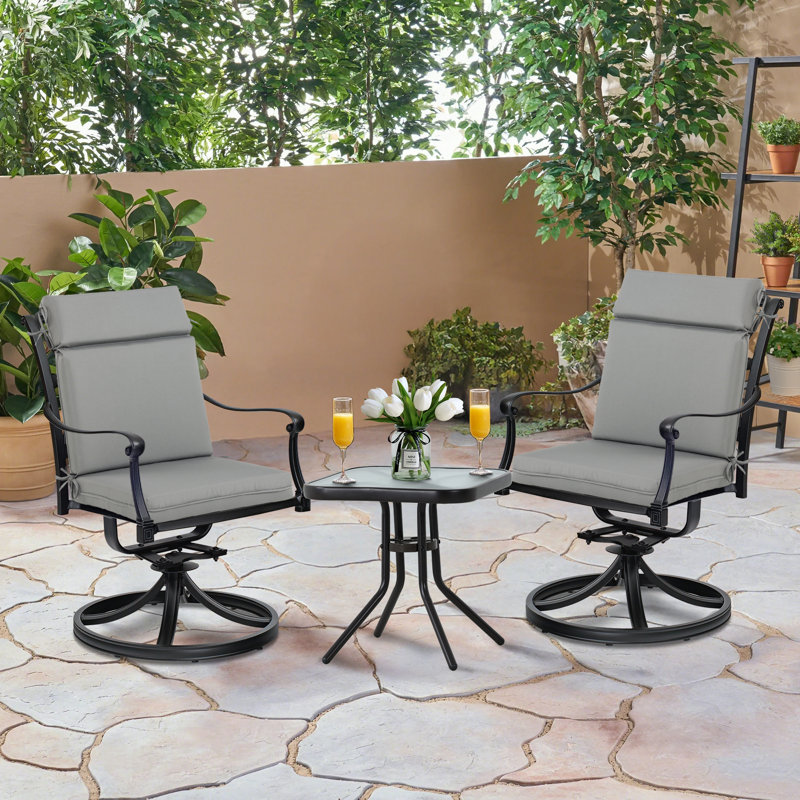 Outdoor Dining Chair Seat / Back Cushion, 20" x 17", Gray