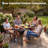 4FT Folding Table HDPE Foldable Table with Carrying Handle 3 Adjustable Height Metal Frame Support Up to 400LB Portable for Picnic Camping Party Indoor & Outdoor Use,  Black-138222968-138222966