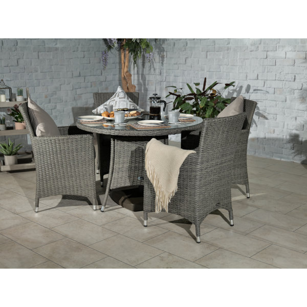 Rosalind Wheeler Devoiry Round 4 - Person 110cm Long Dining Set with ...
