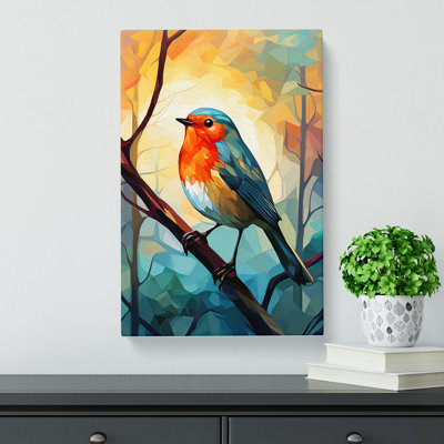 Robin Bird Cubism - No Frame Print
