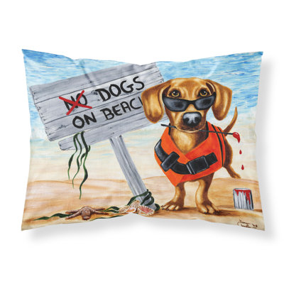  Taie d'oreiller The Dog Beach Dachshund