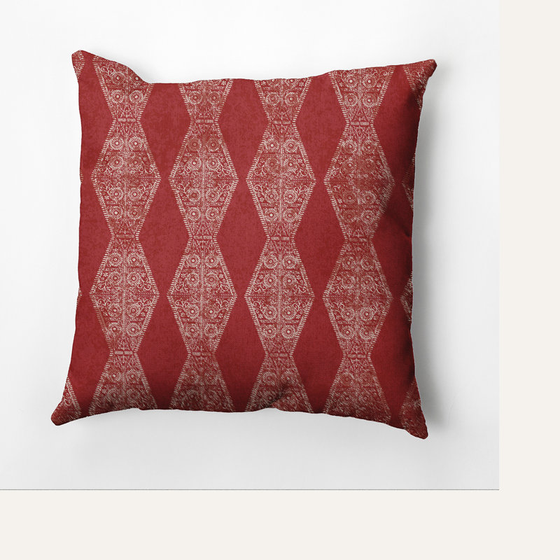 Housse de coussin d'extérieur carré HH Revival, H 16 po x l 16 po, Rouge
