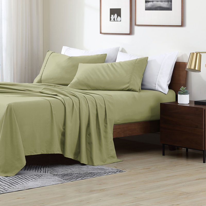 Swift Home Ultra-Soft 4-Piece Sheet Set - Essential 1800 Series Microfiber - Fits Mattress up to 14" Thick - Peach Fuzz, Durable, Easy Care