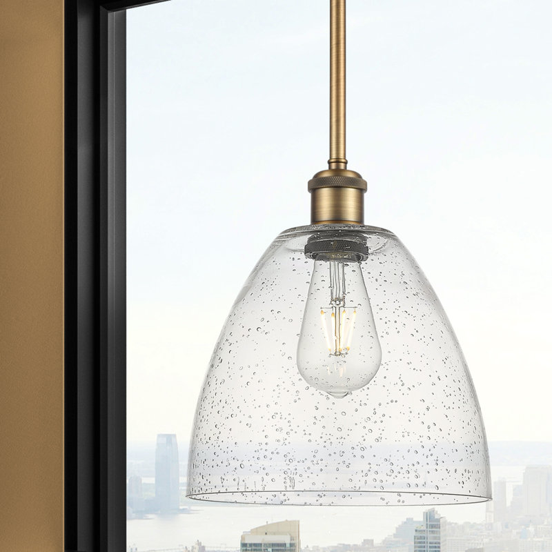 Angeliz 1 - Light Single Pendant, LED, 44.25" H x 9" W x 9" D, Brushed Brass