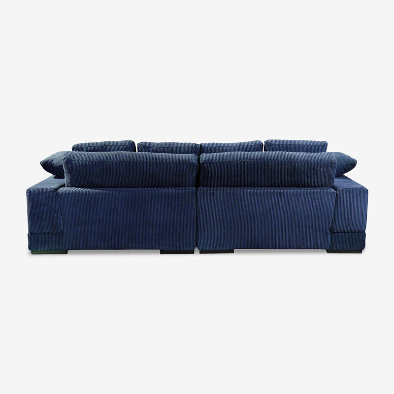 Canapé modulaire réversible Plush, Velours côtelé gris anthracite