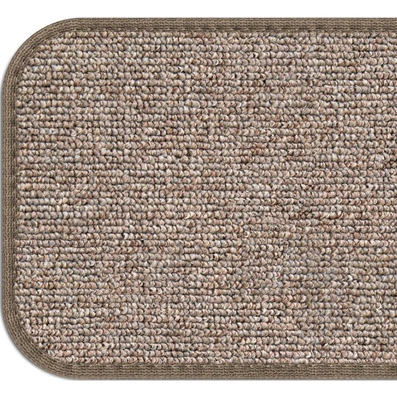 Tapis d'escalier gris Deana, Rectangle 8 po x 2 pi, Beige