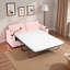 Canapé-lit convertible avec matelas double, 2 ports USB, 2 porte-gobelets, 2 poches latérales et 1 support pour téléphone