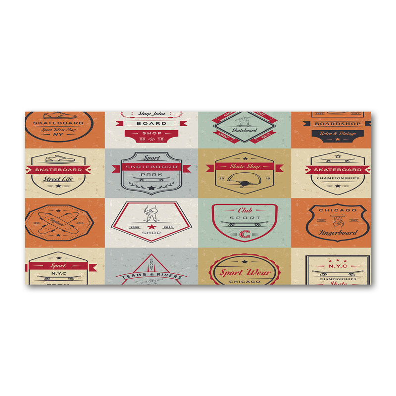 Skateboard Signs - Print, Canvas, 70cm H x 140cm W x 2cm D