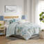 Ensemble d'édredon surdimensionné en coton 6 pièces avec coussin décoratif bleu-113361503
