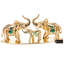 Figurines de famille de éléphants en cristal garniture cloutée