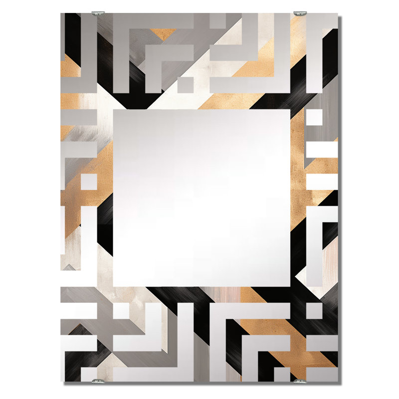 Adjanohoun - Miroir mural géométrique abstrait MIR134587, 40 po x 30 po