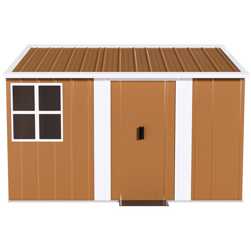 Spacieuse remise en métal robuste de 8 x 10 pi avec fenêtres, porte verrouillable et ventilation pour le garage