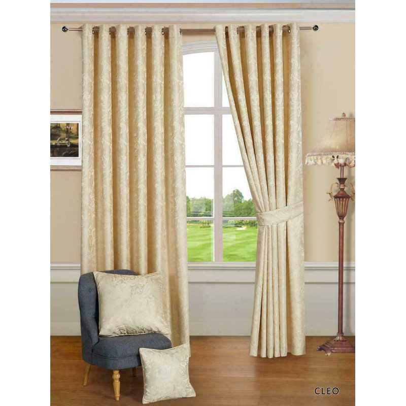 Morey Blackout Curtain Pair, Beige, Width 167 x Drop 137 cm