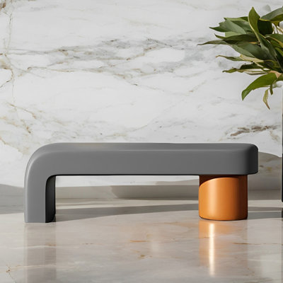 Banc rembourré en similicuir Light Luxury