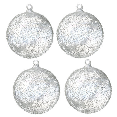 4 Piece Textured Ball Ornament Set
