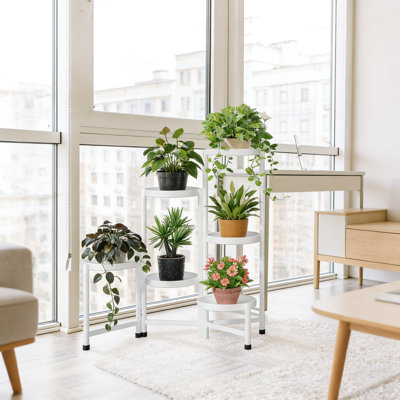 Support de plante d'intérieur en métal à 6 niveaux avec support réglable pour plantes, fer à repasser facile à installer