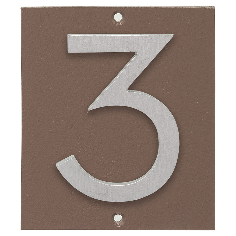 Plaque d’adresse murale sur 1 ligne flottante, Sable, Aluminium brossé, Oui