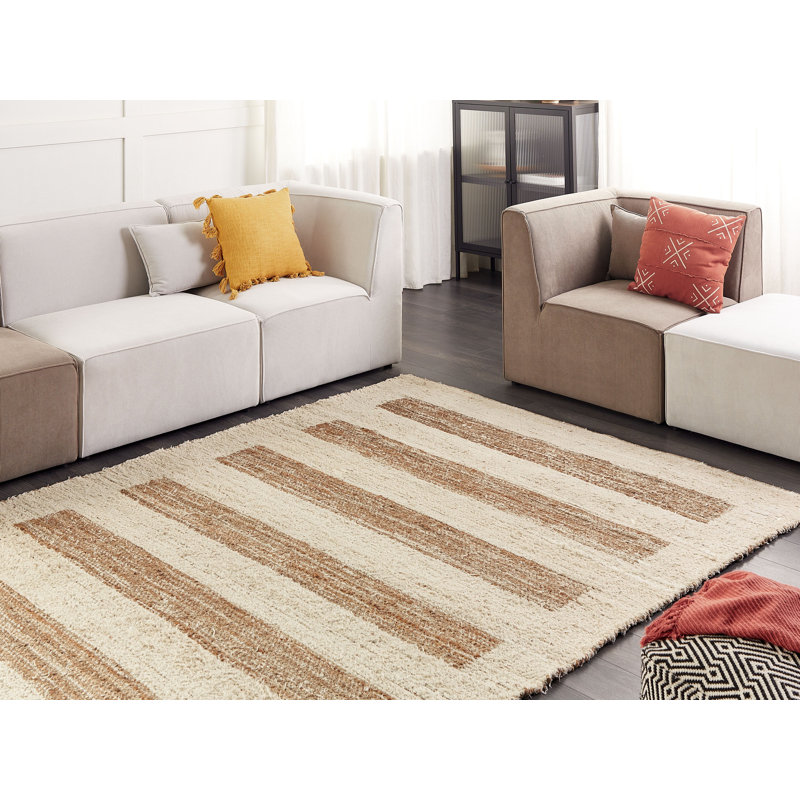 Caleigh Striped Hand Woven Area Rug, Rectangle 200 x 300cm