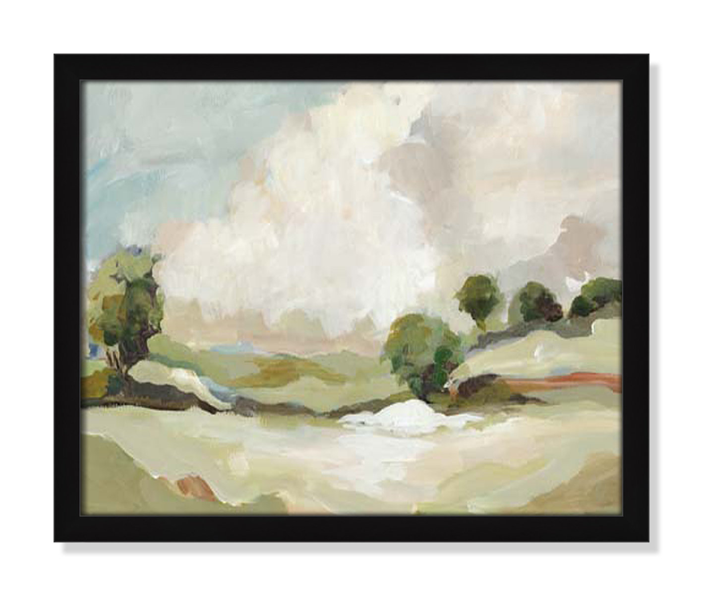Pastoral Land Print, 16" H x 19" W x 1.25" D, Black
