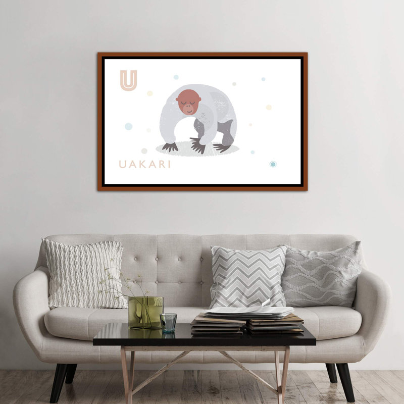 Uakari - imprimé, Pas de tapis, H 40 po x l 60 po x 1,5 po, Toile avec cadre brun