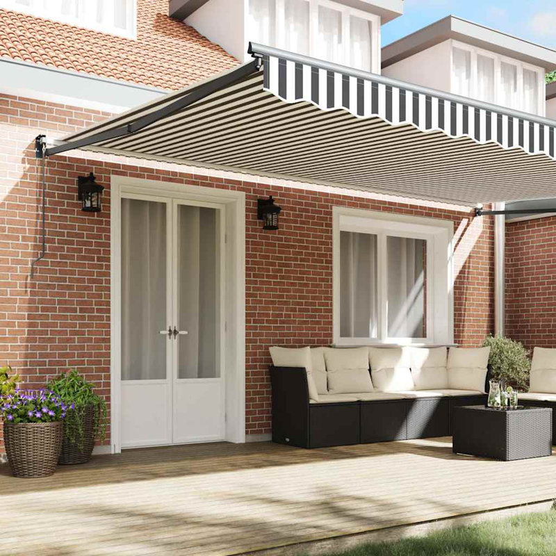 vidaXL 500 cm W x 300 cm D Polyester Retractable Patio Awning