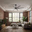 Ariella - Eight Blade Ceiling Fan - Brushed Brass Finish - Matte Black Blades-1855432142-1855432167