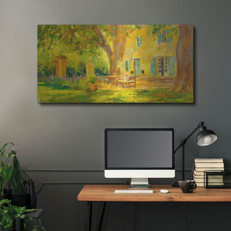  «The Italian Villa» par Allayn Stevens, art mural en métal, 48 po x 24 po, H 24 po x l 48 po