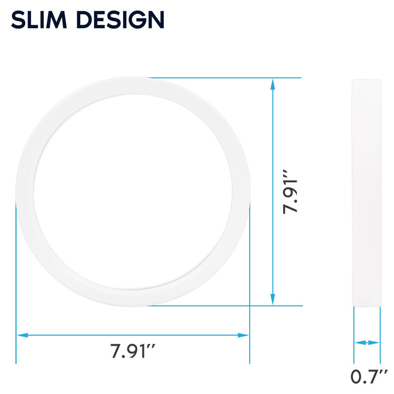 LED Flush Mount, 7.91" D x 7.91" W
