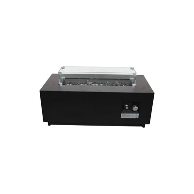 Steel 16H X 42W Fireplace, 50000Btu, Modern Black Rafting Gear Outdoor Fire Pit, Steel, Surfing
