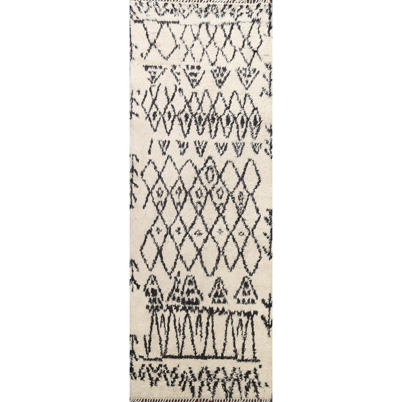 One-of-a-Kind 4'9" X 11'7" New Age Wool Area Rug in Ivory