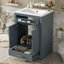 Meuble-lavabo 24 po avec lavabo en céramique intégré, armoire de salle de bain avec 2 portes, 1 tiroir basculant et meuble-lavabo simple pour salle de bain de petite et moyenne taille-1202651636