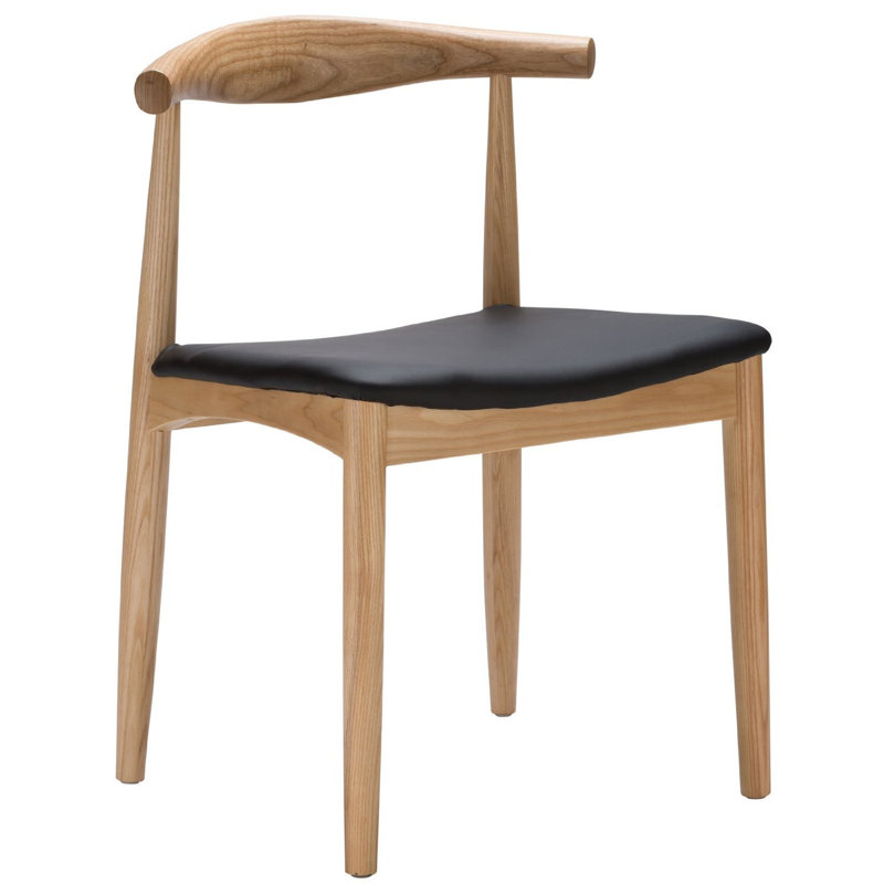 Faux Leather Upholstered Side Chair, Walnut, 1