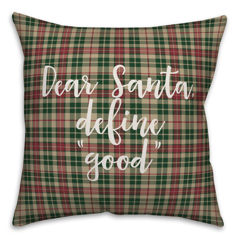 Coussin décoratif Cher, Cher Santa, Define Good in Tartan, Housse de coussin