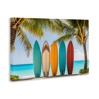 Colourful Surfboards Shoreline Canvas, design by LSR Design Studio