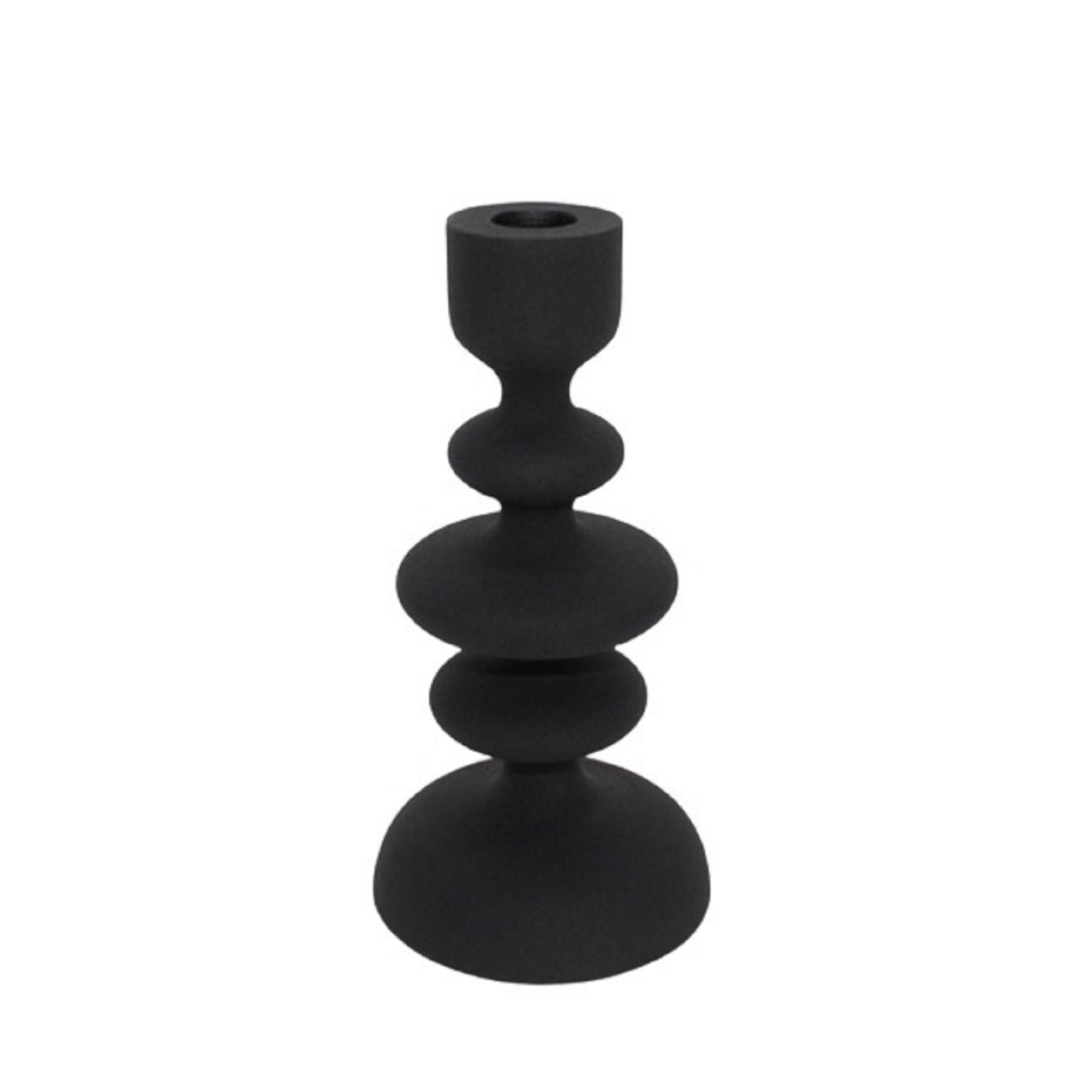 Giedre Aluminium Candle Holder, Black, 8" H x 4" W x 4" D