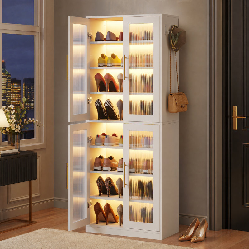 Kendricks 24 Pair Shoe Storage Cabinet, White