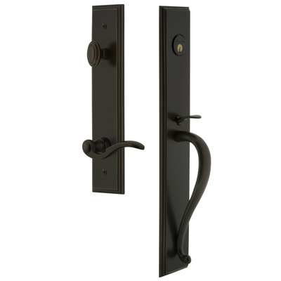 Carré One-Piece Handleset with Single Cylinder Deadbolt and S Grip with Bellagio Lever