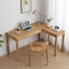 Bureau rectangulaire brun en bois massif avec 2 tiroirs-89521068-89521071